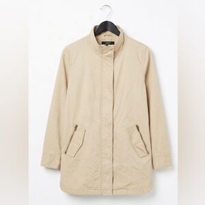 Forever 21 Beige Utility Jacket Women’s Small Cotton Anorak Field Coat Full Zip